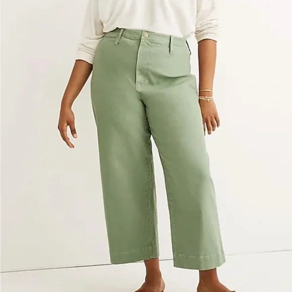 Madewell Curvy Slim Emmett Wide-Leg Crop Pants tall long Inseam - Picture 9 of 13